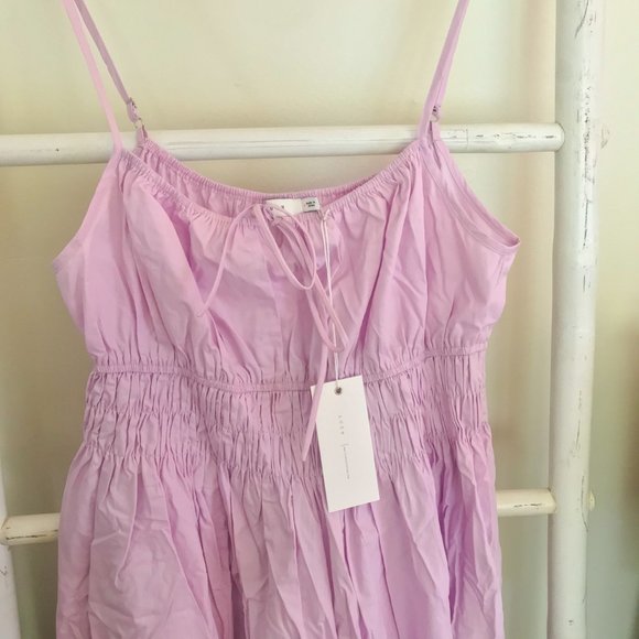 NWT All in Favor Lush Tie Neck Poplin Midi Dress - Picture 4 of 5